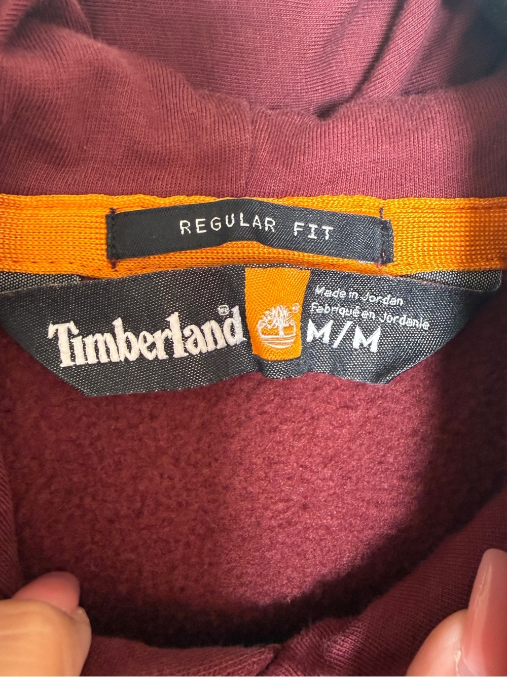 Timberland Men's Maroon Logo Hoodie Medium - Picture 2 of 6